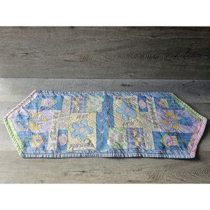 Vintage 1990s Blossoms & Blooms Easter Table Runner Flowers Spring 34" X 12"